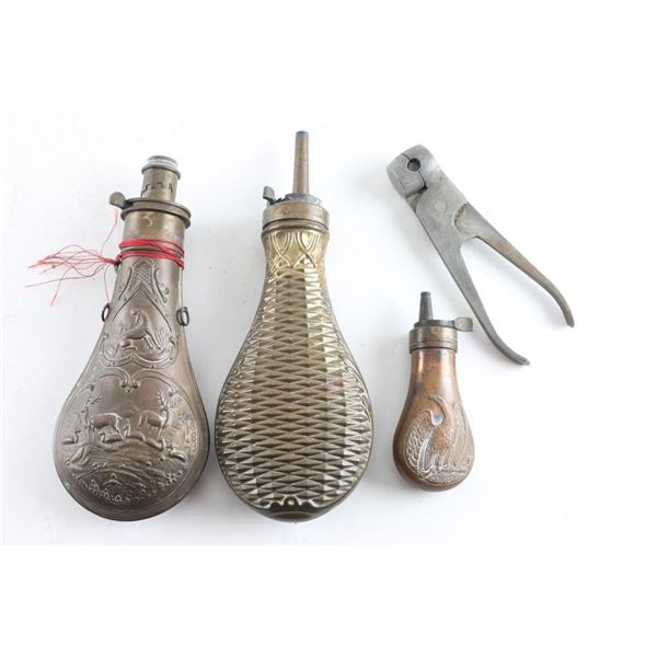 Lot of Three Powder Flasks