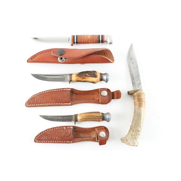 Lot of 4 Small Hunting Knives