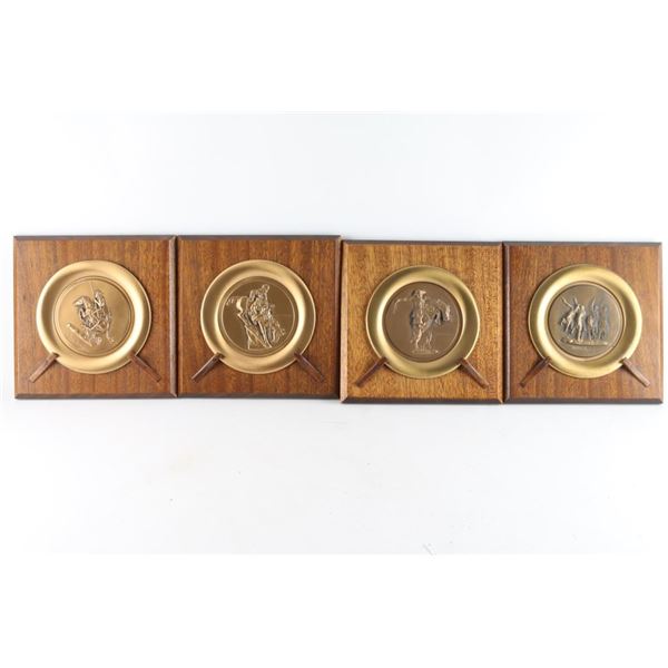 Lot of 4 Brass Plates