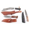 Image 1 : 3 Fixed Blade Damascus Knives w/ Sheaths