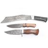 Image 2 : 3 Fixed Blade Damascus Knives w/ Sheaths