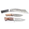 Image 3 : 3 Fixed Blade Damascus Knives w/ Sheaths