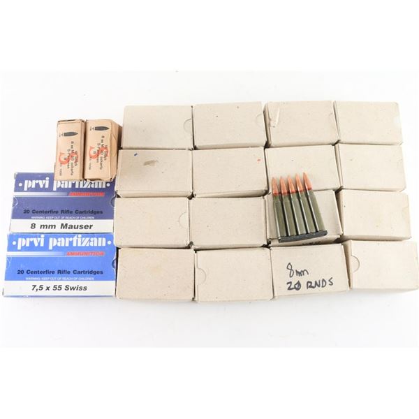 8mm & 7.5x55mm Ammo Lot
