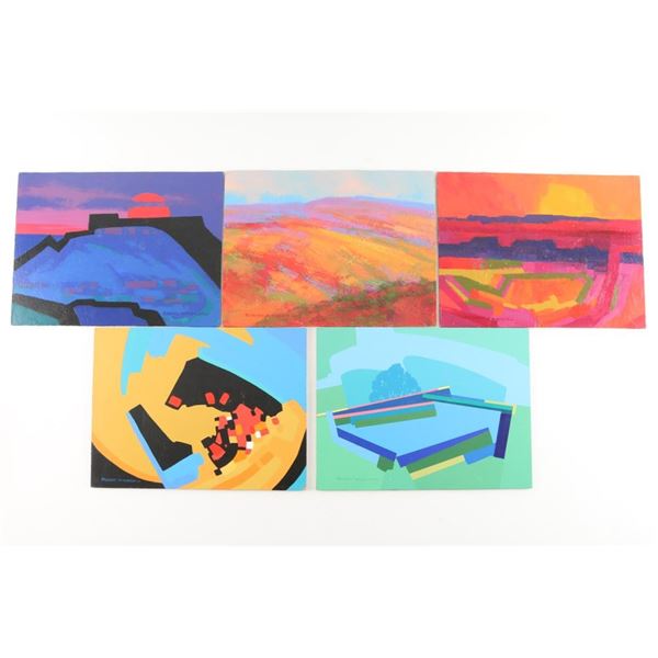 Lot of 5 Acrylics on Board