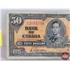 Image 2 : Canada $50 Bill 1937 : Gordon/Towers #BH2055734 (See Pics for Varieties, Conditions, Serial Numbers,