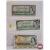 Image 1 : Canada Bills (3): - 1954 $1 Bill : Lawson/Bouey #YF3195329 - 1967 $1 Bill : Beattie/Rasminsky # 1867