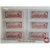 Image 4 : Canada $2 Bills 1954 *Replacements (6 Consecutive): - Beattie/Rasminsky # *BB0283155-156-157-158-159