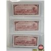 Image 5 : Canada $2 Bills 1954 *Replacements (6 Consecutive): - Beattie/Rasminsky # *BB0283155-156-157-158-159