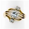 Image 1 : Antique Jabel 14k Gold GIA 1.19 ctw Round Cut Diamond Open Swirl Engagement Ring