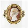 Image 1 : Antique Victorian 21k Gold LARGE Thomas Saulini Cameo Curb Mesh Link Bracelet