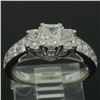 Image 8 : 14k White Gold 1.50 ctw 3 Radiant Diamond Engagement Ring w/ Round Accents Sz 5.