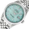 Image 3 : Rolex Mens Stainless Steel Blue Diamond Fluted Bezel 36MM Datejust Wristwatch