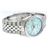 Image 4 : Rolex Mens Stainless Steel Blue Diamond Fluted Bezel 36MM Datejust Wristwatch