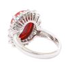 Image 3 : 5.10 ctw Red Coral and Diamond Ring - 14KT White Gold