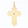 Image 2 : Vintage 14k Yellow Gold Wide Polished 0.15 ctw Bezel Diamond Cross Charm Pendant
