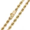Image 5 : Unisex 14K Yellow Gold 20.5" 4mm Solid Rope Chain Necklace w/ Barrel Push Clasp