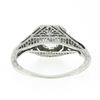 Image 7 : Antique Art Deco 18k Gold European Diamond Solitaire w/ Filigree Engagement Ring