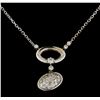 Image 2 : 0.68 ctw Diamond Necklace - 14KT White Gold