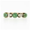 Image 4 : Antique Victorian 14k Gold .70 ctw Round Prong Tsavorite Diamond 5 Stone Band Ri