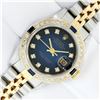 Image 2 : Rolex Ladies 2T Quickset Blue Vignette Diamond And Sapphire Datejust Wristwatch