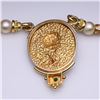 Image 4 : Pair of Heavy 18K Yellow Gold Earrings with Silver Inserts of Roman Emperor