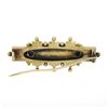 Image 3 : S. Bros Antique Victorian 15K Yellow Gold 3 Clover w/ Seed Pearl Bar Brooch Pin