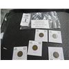 Image 1 : 5-Asst. Old Indian Head Pennies - 1880's - 1908