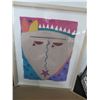 Image 2 : Contemporary Framed Cloth 3 Pc. Wall Art Signed Tuegel