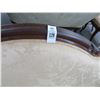 Image 2 : Mahogany Trim Beige Cloth Bird Motif Sofa - (Stained)