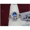 Image 2 : 10K WG Ring w/Oval Blue Sapphire 12 Diamonds