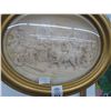 Image 2 : 2-European Plaster Reliefs Oval Shadow Box Wall Sculpture Signed "Justin" - 2 X $