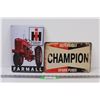 Image 1 : (2) Metal Decor Signs: Farm-All & Champion Spark Plugs