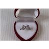 Image 2 : Sterling Silver Cubic Zirconia Bow Adjustable Ring - Size 6