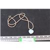 Image 1 : Beaded Necklace w/Opalite Heart Pendant