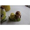 Image 4 : (2) Yellow Folk Tale Canister Jars, (2) Pairs Salt and Pepper Shakers, Corn Napkin Holder