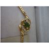 Image 3 : Genuine Jade Bracelet 14KT Gold Plated