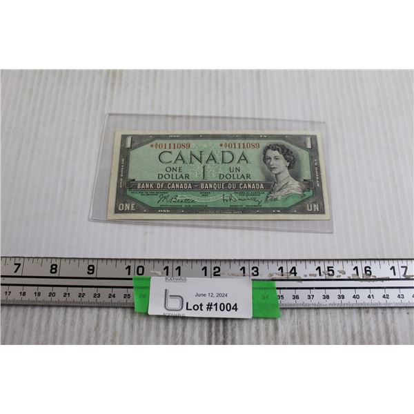 Canadian 1954 $1 Bill