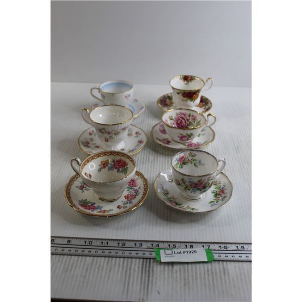 (6) Assorted Teacups with Saucers - Royal Minister, Foley China