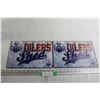 Image 1 : (2) Edmonton Oilers Shed Signs - 1ft x 8"