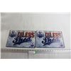 Image 1 : (2) Edmonton Oilers Shed Signs - 1ft x 8"