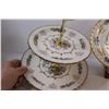 Image 2 : (2) Avon Chinaware: 2-Tiered Tidbit Tray & Pedestal Plate - Both With Gold Gilt Decoration
