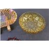 Image 4 : (3) 2 - 1970's Carnival Glass Pieces & Amber Star Burst Bowl