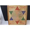 Image 2 : Reversible Vintage Chinese Checkers / Poker Rummy Game Board
