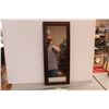 Image 1 : Wood Framed Wall Floor Mirror - 34" x 14"