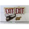 Image 1 : Brass Door Knocker - (2) Exit Signs - Vintage Trainer Scale
