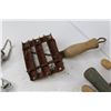 Image 3 : Vintage Horse Brush - Hand Air Pumps - Wooden Tool Handles - Hanging Hand Scales - Shoe Stays - Misc