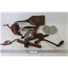 Image 1 : Bench Mount Hand Grinder - Trivet - Scribe - Spoke Shaver - Stapler - Hand Drills