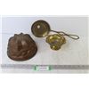Image 1 : Vintage Copper Jello Mould - Brass Strainer - Brass Trinket Dish