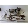 Image 1 : Vintage Items - Flour Sifter - Wire Strainer - Trivet - Canning Tools - Misc. Items