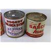 Image 2 : (6) Vintage Tins - Ovaltine - Sasco Honey - Roger's Syrup - Baking Powder - Pure Canadian Honey - Kl